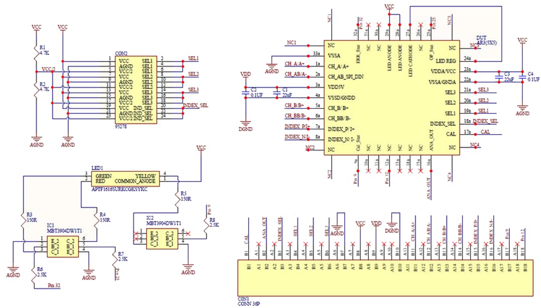Schéma - Broadcom Cartes d’évaluation HEDS-9930 (E2/E2L)